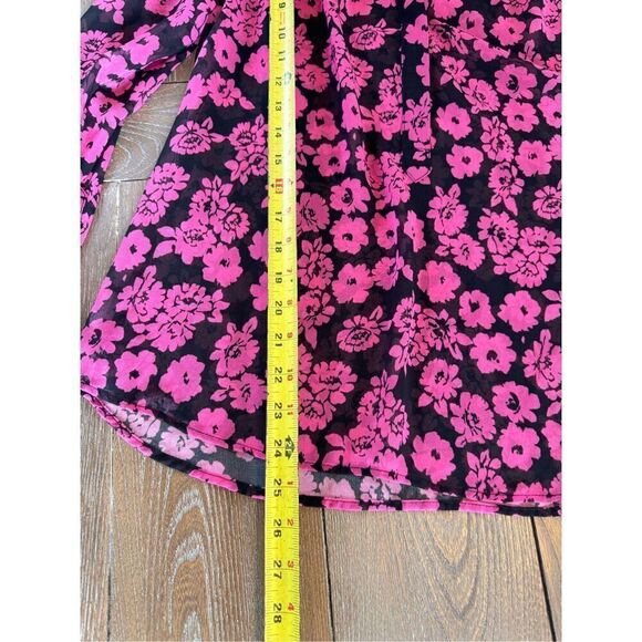 Milly Brooke Floral-Print Chiffon Blouse, Pink Size 8 - Picture 8 of 10